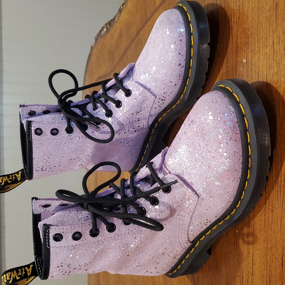 Like NEW Dr Martens Lilac Metallic Pascal Boots - Picture 5 of 13